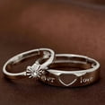 thumbnail image 3 of Pompotops Matching Rings for Couples Fashion 925 Silver Lovers Ring Adjustable Ring Couple Jewelry Gift Valentine's Day Gift Silver, 3 of 9