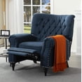 thumbnail image 6 of Gewnee 38.58” Manual Push Back Recliner Linen Fabric for Living Room Office Bedroom Blue, 6 of 20