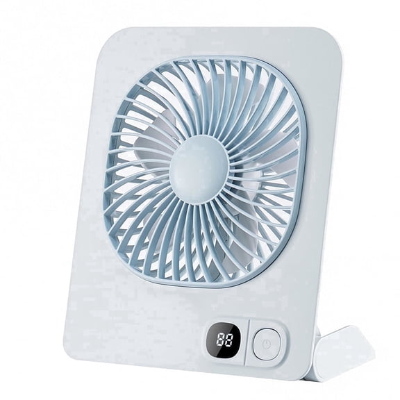 Zcvtbye Magnetic Mini Fan, 3-in-1 Wall Mount / Desktop / Magnetic Small Fan with LED Display, 180° Foldable, 1200mAh USB Rechargeable, Ultra-Thin Portable Fan for Kitchen Office