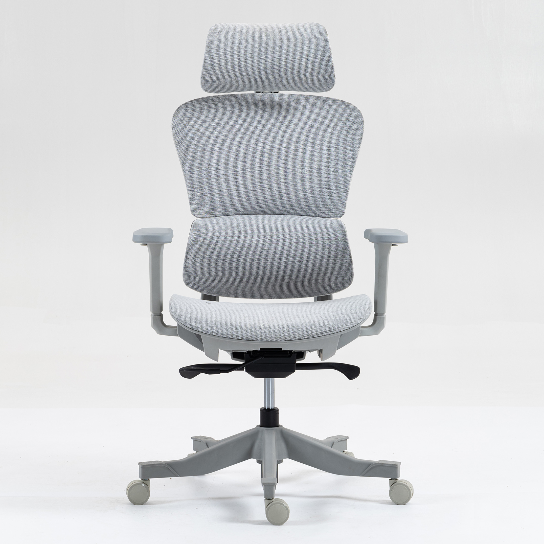 Noble House Elton 43" High Back Mesh Office Chair, Ergonomic Reclining Design with 4D Armrests and Swivel Base, Grey