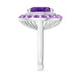 thumbnail image 3 of ANGARA Natural 6.5 Ct. Amethyst with Diamond Halo Ring in 14K White Gold for Women (Ring Size: 12), 3 of 9