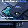 thumbnail image 6 of for iPhone 11 Phone Case, Phone Case iPhone 11 Magnetic Case [Compatible with MagSafe] Translucent Matte Back Slim Shockproof Military-Grade Protection Anti-Fingerprint Cover, Dark Blue, 6 of 13