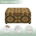 thumbnail image 4 of Xoenoiee Boho Mandala Flower Print Square Ottoman Cover Stretch Folding Storage Bench Ottoman Cover Footrest Stool Slipcover Footstool Protector Cover with Elastic Bottom, S, 4 of 7