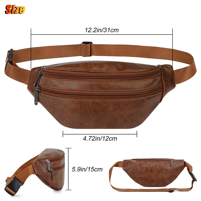 Brown leather cheap fanny pack