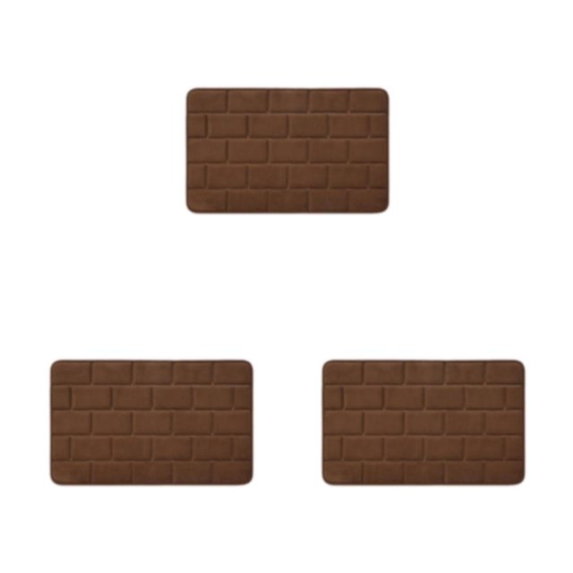 Maytalsory Quick-drying Bathroom Rugs Exquisite Crafted For Easy Cleaning Toilet Rugs Bath Mat Carpets Coffee 3PCS