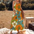 thumbnail image 2 of Nostalgic Vintage Floral Sleeveless Dress for Women Clothing Female Women's Summer Skirt, 2 of 7