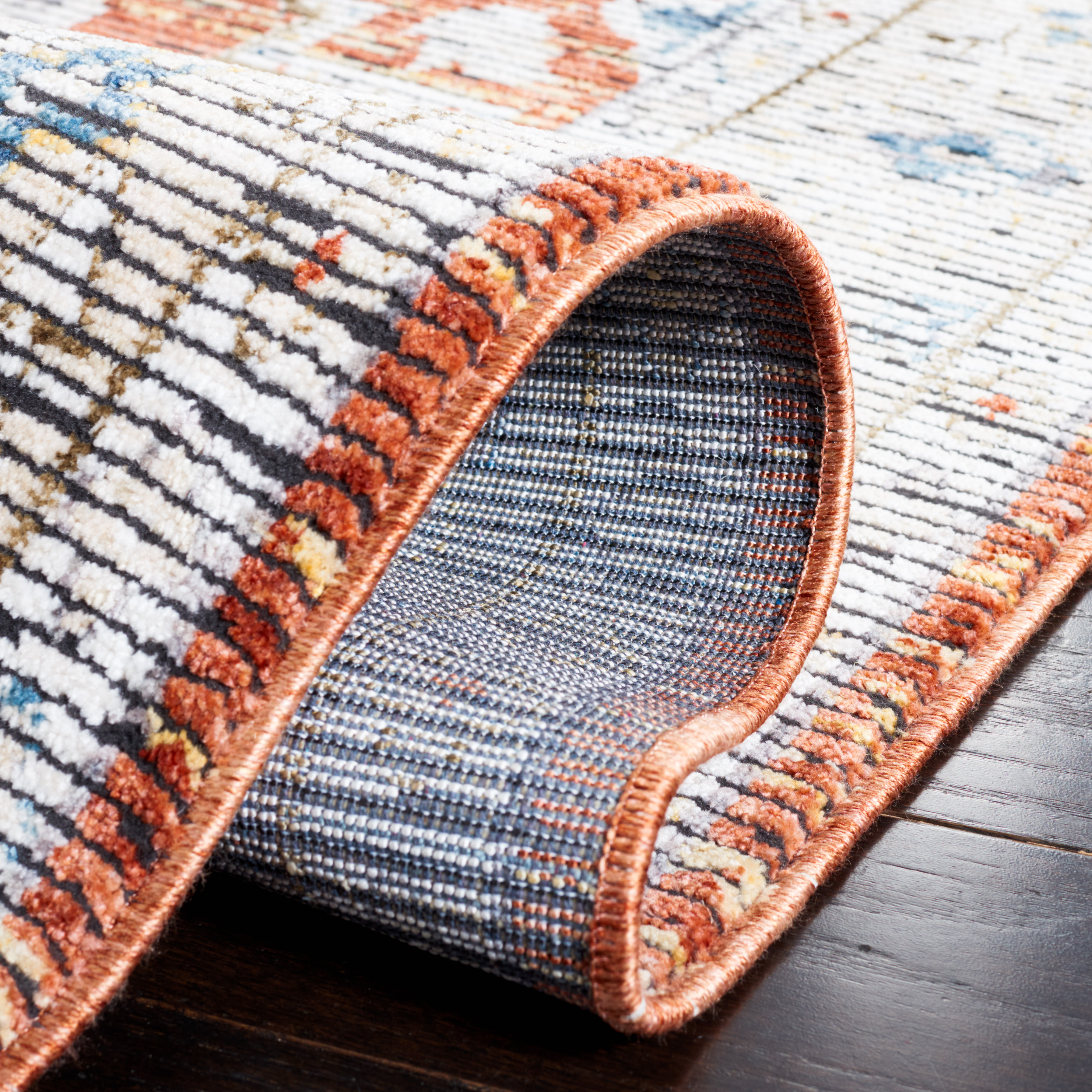 SAFAVIEH Sierra Priscilla Medallion Area Rug, Ivory/Rust, 7'9" x 10'5"