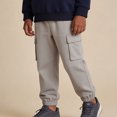 thumbnail image 2 of FYDUU Little Boys Casual Pants Elastic Waist Athletic Joggers Fashion Sweatpants for Toddler Kids Autumn Long Pants Daily School Wear Trendy Trousers 2-3 Years, 2 of 8