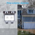 thumbnail image 3 of Toma de corriente impermeable doble para exteriores, IP66, enchufe de pared impermeable de 16 A, 3 of 5