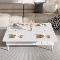 thumbnail image 2 of Tcbosik 43.3" Lift Top Coffee Table, Modern Cocktail Table with Hidden Storage Compartment and 2 Drawers, Center Table with Foldable Tabletop for Living Room, Dining Room, White, 2 of 10
