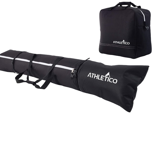 Bolsa de esquí combinada Athletico, acolchada, bolsa de esquí y bolsa para botas, color negro