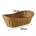 thumbnail image 4 of 3X Oval Wicker Woven Bread Basket, 10.2Inch Storage Basket for Food Fruit Cosmetic Storage Tabletop and Bathroom, 4 of 7