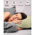 thumbnail image 4 of Yellow Striped Pillow Covers Standard Size 2 Pack, Modern Simple Farmhouse Beige Vintage Soft Bed Throw Pillowcases Breathable Cooling Long Lumbar Body Pillow Sham Cover for Bed Sofa 20''x26'', 4 of 7