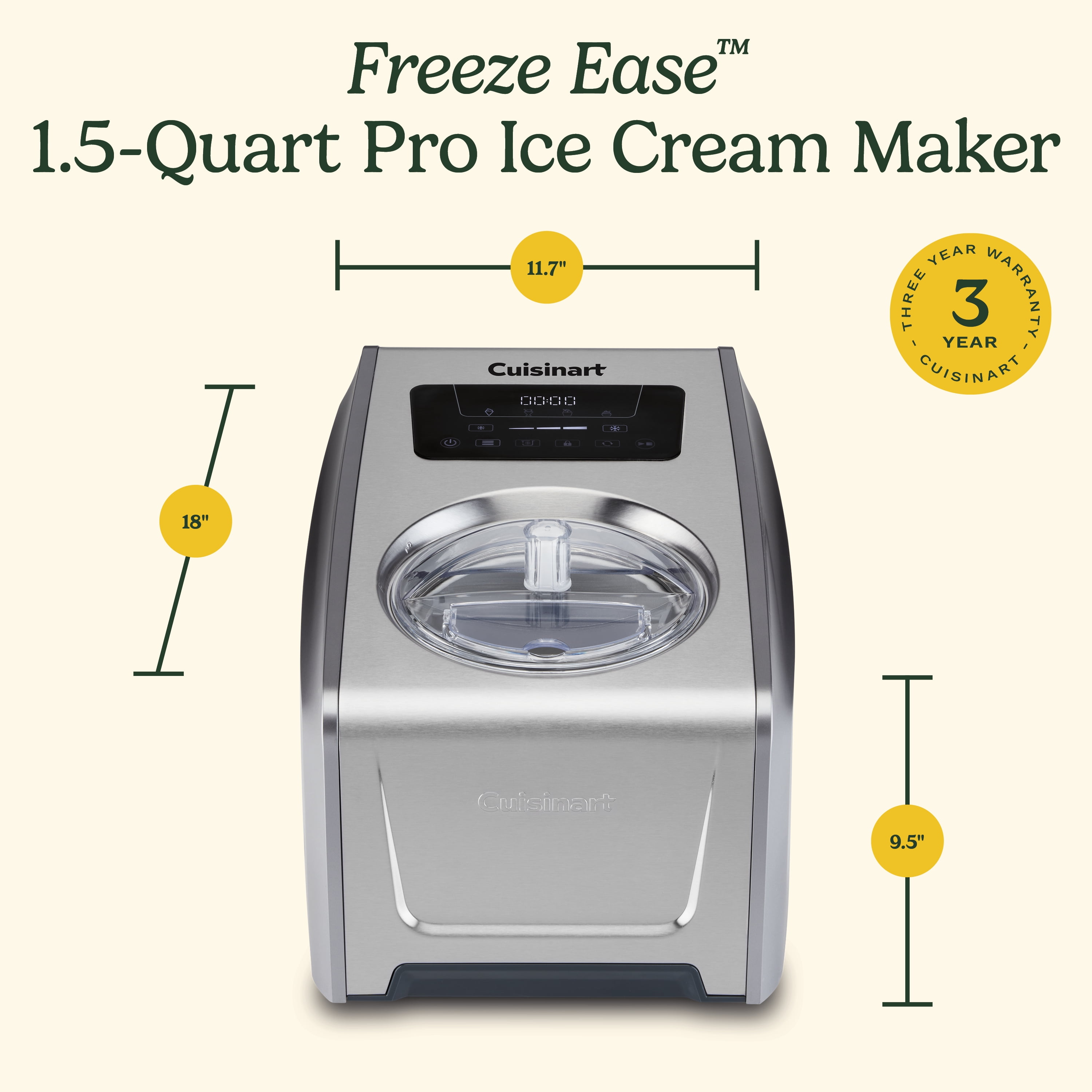Cuisinart Freeze Ease 1.5qt Pro Ice Cream Maker