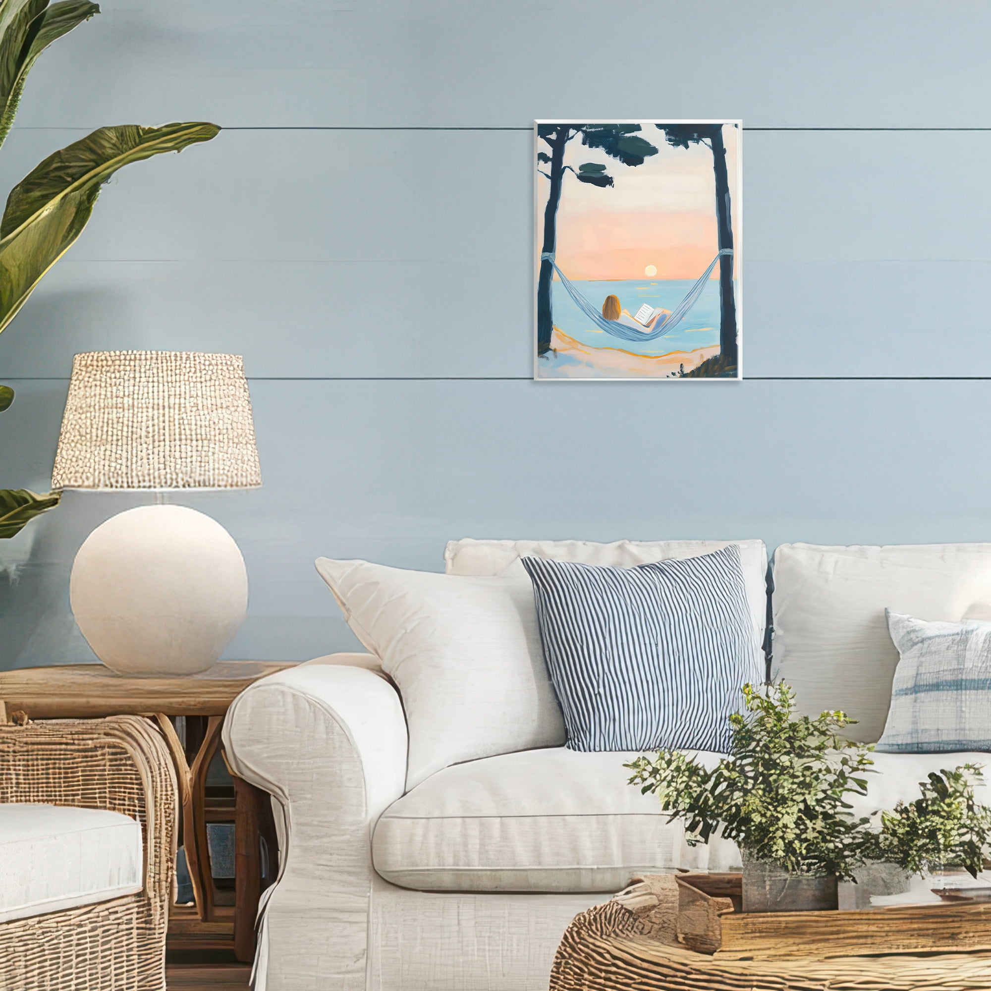 Stupell Industries Reading At Sunset in Hammock Wall Plaque Art, design by The Prints Vibe