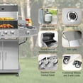 thumbnail image 6 of BETISEF 4-Burner Propane Gas BBQ Grill with Side Burner, 60,000 BTU Output Stainless Steel Grill,Cabinet Style for Outdoor Cooking Kitchen and Patio Backyard Barbecue, 6 of 9