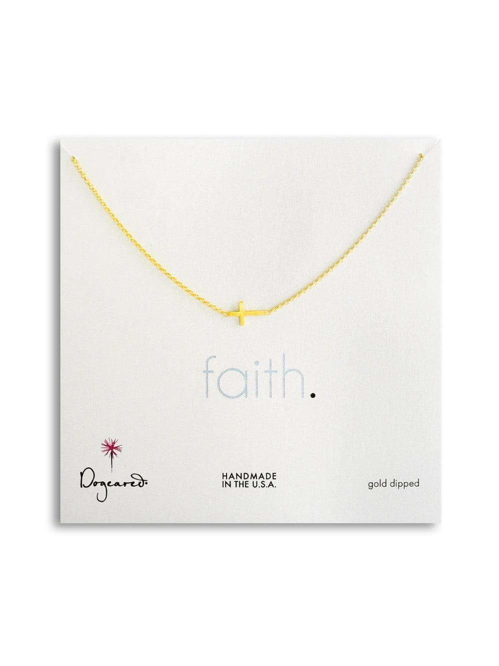 Faith Sideways Cross Gold Dipped 