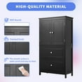 thumbnail image 4 of Bellemave Bathroom Floor Storage Cabinet with 2 Doors, Drawers and Adjustable Shelf Freestanding Cabinet Multifunctional Small Storage Organizer for Living Room 23.6” x 11.8” x 43.3” (Black, 2 Doors), 4 of 11