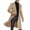Khaki, variant on Mens Autumn And Winter Long Windbreaker Wool Coat Coat Solid Color Slim Body
