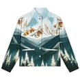 thumbnail image 4 of Jackets for Women Winter Coat Jackets Flannel Stand Collar Jacket(Mountain Forest Landscape Art,Size:S-4XL), 4 of 7