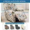 thumbnail image 5 of CHUNTIAN Stretch Recliner Slipcovers Printed Sofa Cover 4-Piece Fallon Collection Slipcover Lazy Boy Chair Covers Furniture Protector Recliner Chair Cover with Storage Pocket for Living Room, A2, 5 of 5