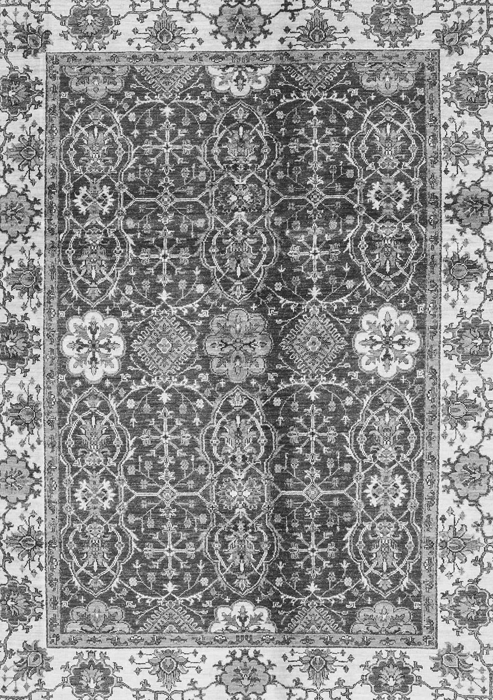 Ahgly Company Indoor Rectangle Abstract Gray Modern Area Rugs, 2' x 5 ...