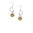 thumbnail image 2 of Delight Jewelry Goldtone Plumeria Flower Open Heart French Earrings, 2 of 4