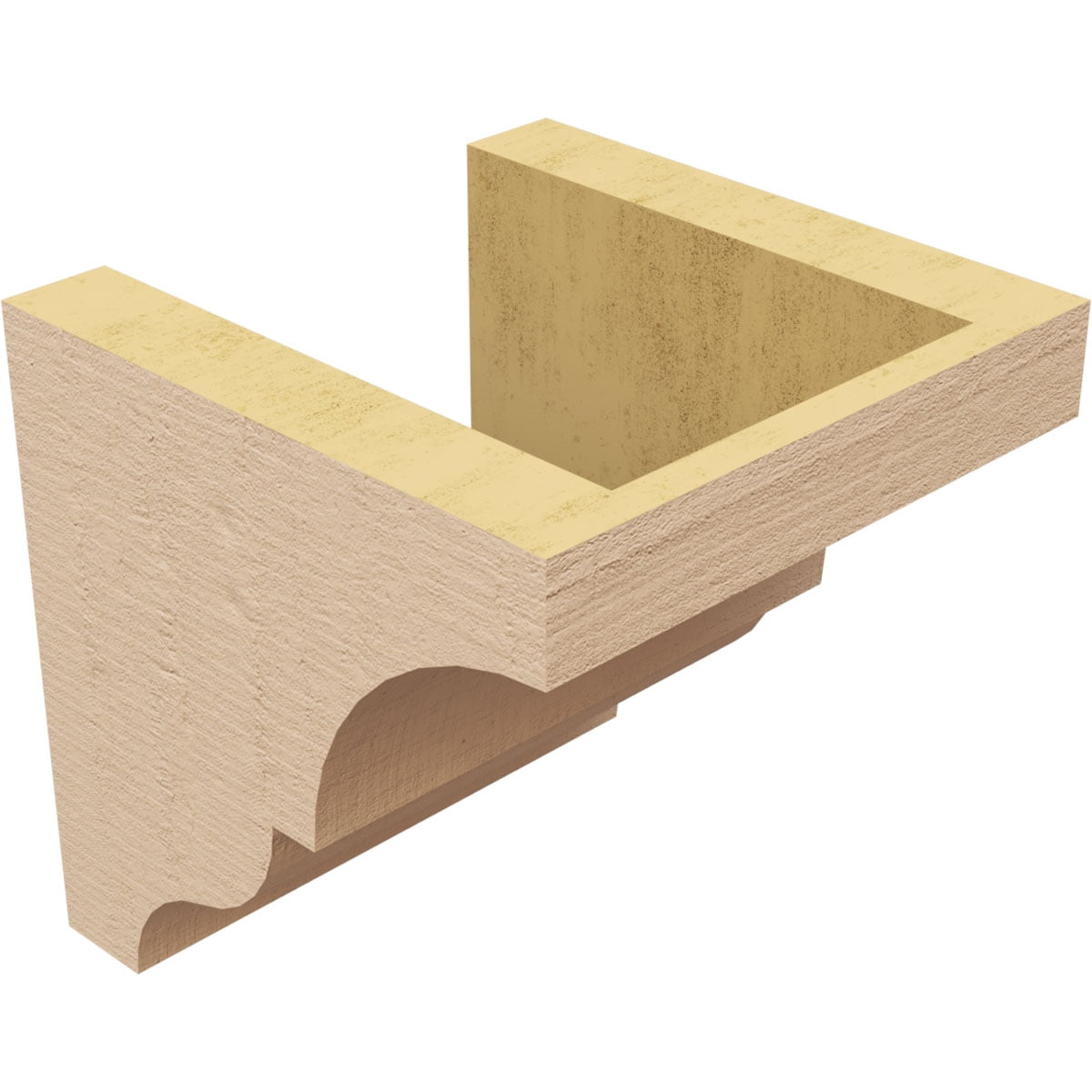 6"W x 6"D x 6"H Wide Asheboro Rough Cedar Woodgrain TimberThane Corbel, Primed Tan