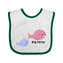 Inktastic Big Sister with Lil' Brother Girls Baby Bib