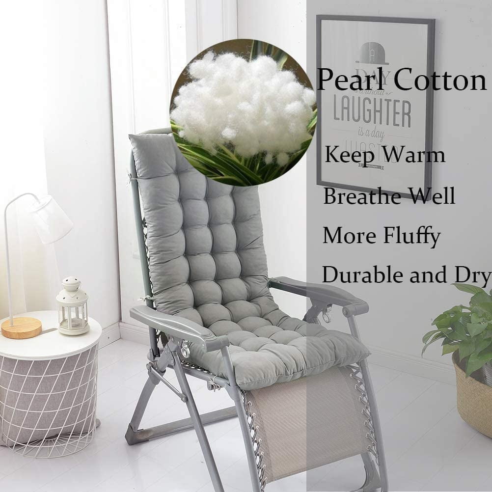 LAICAIW Large Rocking Chair Cushion High Back Sun Lounger Cushion Thicken Recliner Garden Chair Pad Mat with Ties Relax Seat Cushion Mattress Gray 48x120cm 19x47inch Walmart