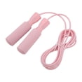 thumbnail image 3 of Cuerda para saltar de alambre de acero, cuerda para saltar ajustable con rodamientos dobles para hombres, mujeres y niños, color rosa, 3 of 14