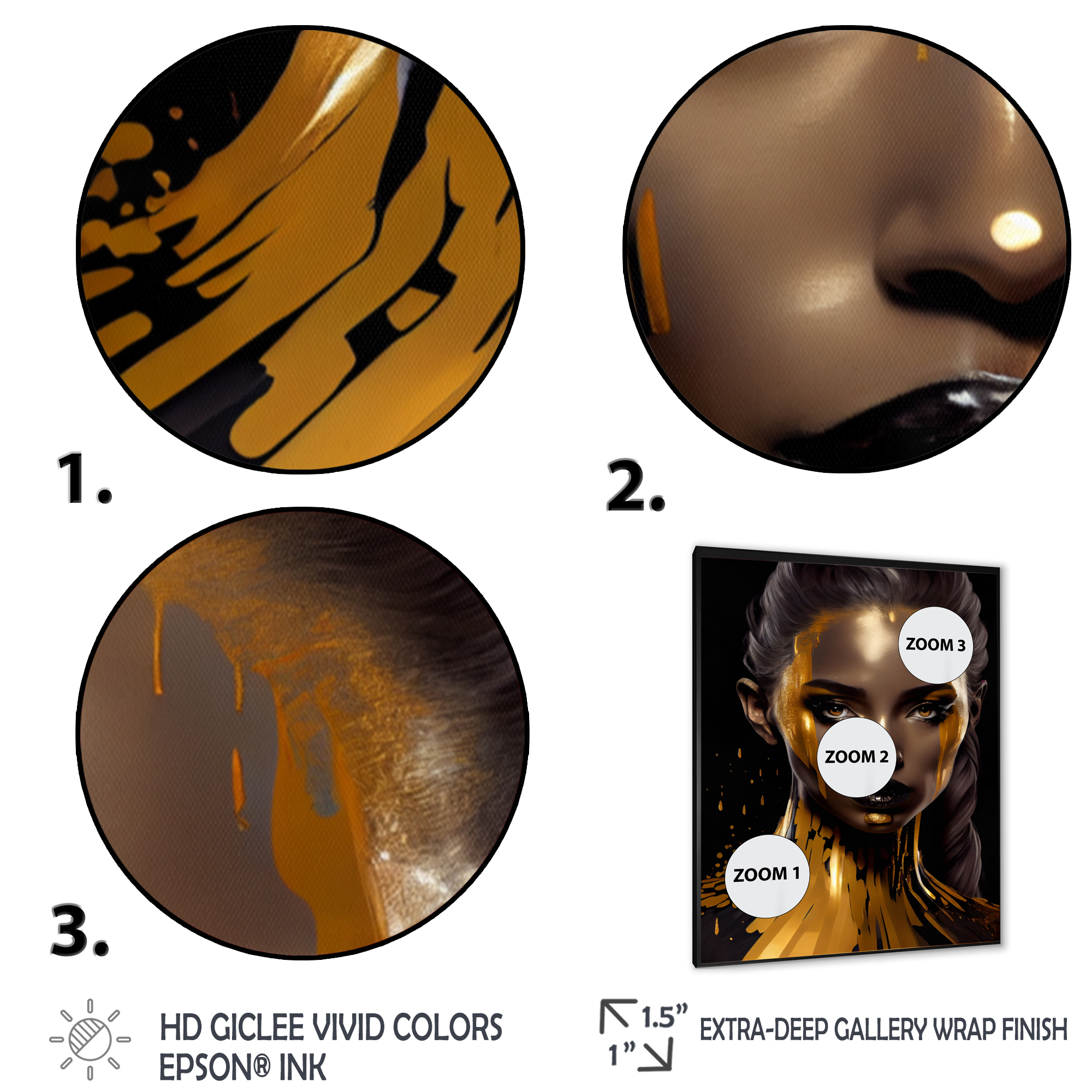 Designart Sensual Liquid Gold Woman IV Framed Wall Art
