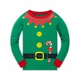 thumbnail image 2 of Little Boys Girls Christmas Pajamas Sets for Toddler 100% Cotton Elf Sleepwear Long Sleeve 2 Piece Kids Clothes Pjs 3-7T 6551-8T, 2 of 7