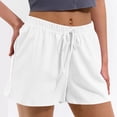 thumbnail image 2 of Olyvenn 2025 Women's Athletic Shorts Loose Pajama Short Pants Drawstring High Waisted Breathable Yoga Bottoms Soft Bottom White L, 2 of 8