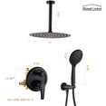 thumbnail image 3 of Boyel Living 12 in. Shower Head with Handheld Shower Head 5-Spray Patterns Ceiling Mount Dual Shower Heads 2.35 GPM Shower System Faucet Set with Valve Included in Matte Black, 3 of 10