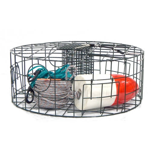 Trap With 50 Foot Line & ORANGE 5x11 Float PVC Blue Commercial Grade Crab Pot 