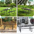 thumbnail image 6 of Esheno 6ft Heavy Duty Metal Picnic Table Set 4 Benches Black W Umbrella Hole For Patio Coffee, 6 of 7