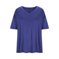 thumbnail image 4 of AherBiu Pajamas Tops for Women Shorts Sleeve Summer Casual Loose Comfy Soft V Neck Top Tees T-Shirts, 4 of 4