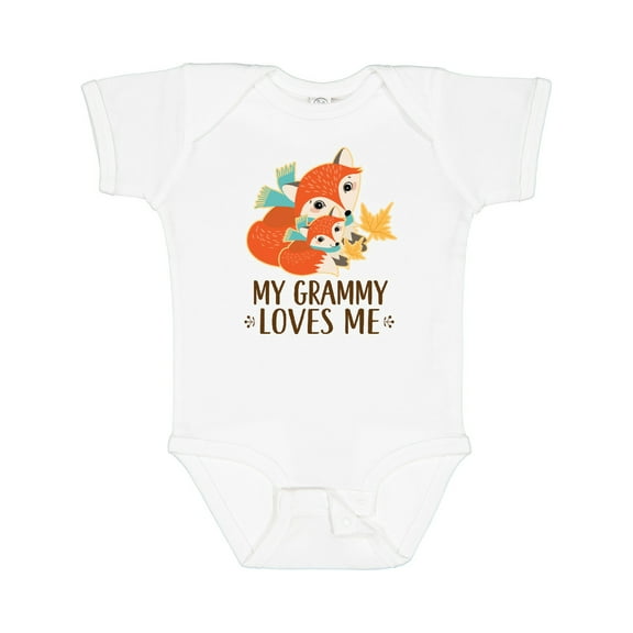 Inktastic My Grammy Loves Me Fox Boys or Girls Baby Bodysuit