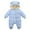 Light Blue, variant on REDARER Baby Snowsuit Bear Hooded Jumpsuit, Winter Warm Padded Coat for Toddlers Cold Weather Protection,6-12 Months