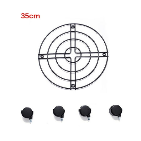 

1111Fourone Moveable Pot Bracket Black Metal Hollow Pot Mover With Four Wheels