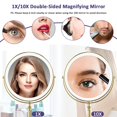 thumbnail image 2 of AMZTOLIFE Gold Makup Mirror with Lights, 10X Magnifying Lighted Vanity Mirror, 8 Inches 360 Swivel Two-Sided Tabletop Mirror Go, 2 of 5