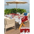 thumbnail image 4 of Outdoor Tablecloth with Umbrella Hole and Zipper, Red Snowman Christmas Rectangle Table Cloth 60x120 Inch Waterproof Tablecloth, Xmas Snowflake Winter Ball Picnic Table Cover for Patio Camping, 4 of 7