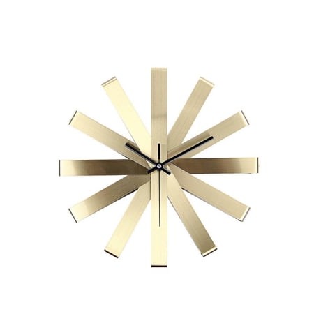 amagogo Silent Wall Clock Analog Sunray Stainless Steel Battery Operated Decorative Geometric Nordic Sculpture Suitable for Living Room Home Office Entryway Contemporary Space