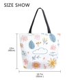 thumbnail image 5 of FORMRS Womens Canvas Tote Bag with Zipper Inner Pocket Shoulder Handbag, Cartoon Doodles, 5 of 7