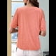 thumbnail image 4 of Blusas con Hombros Descubiertos para Mujer, Grandes, Cuello en V, Corta, Ropa de Verano, Túnicas Abotonadas, Rosa, Talla M, 4 of 7