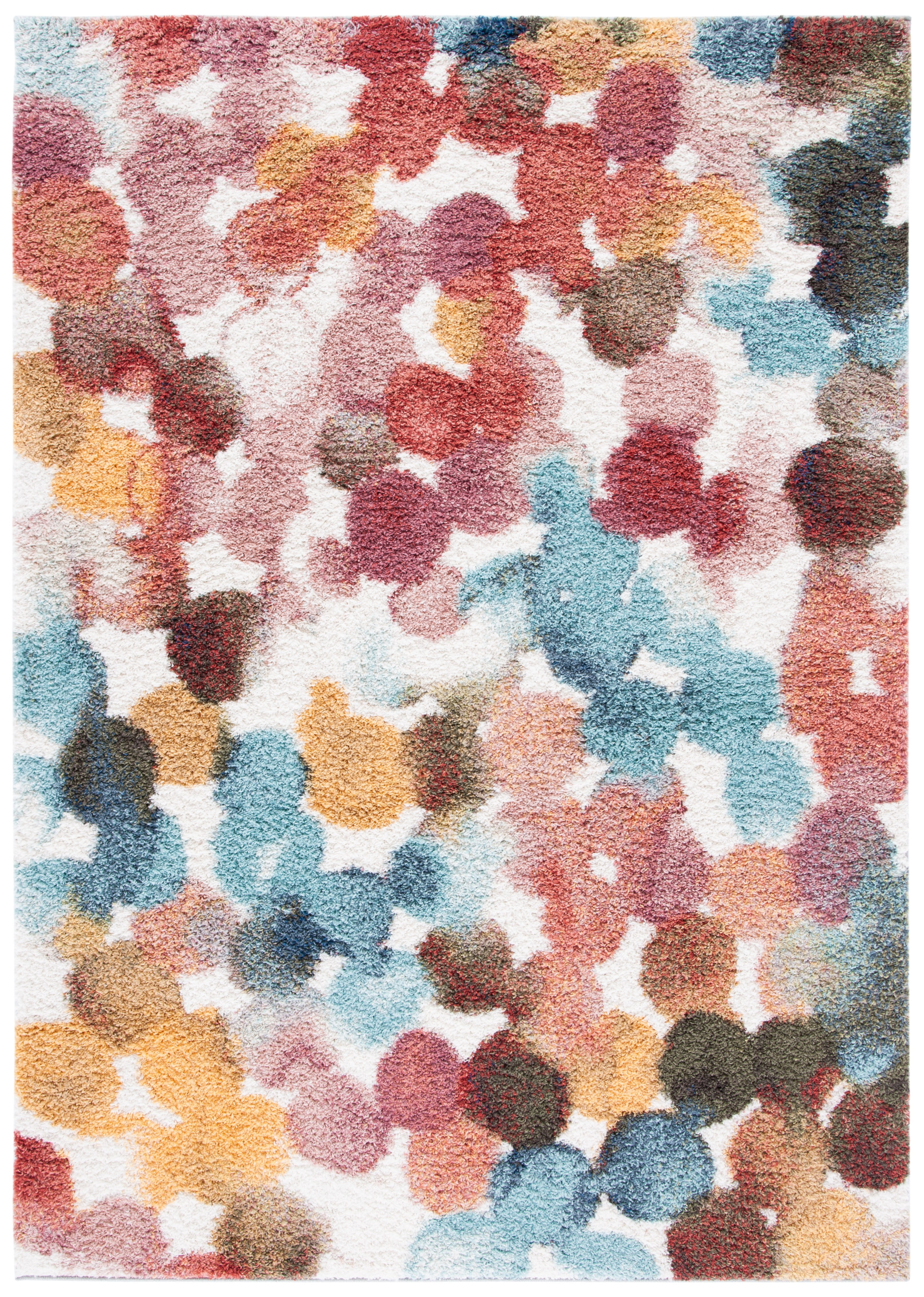 SAFAVIEH Calista Candis Abstract Dots Area Rug, Red/Blue, 5'5" x 7'7"