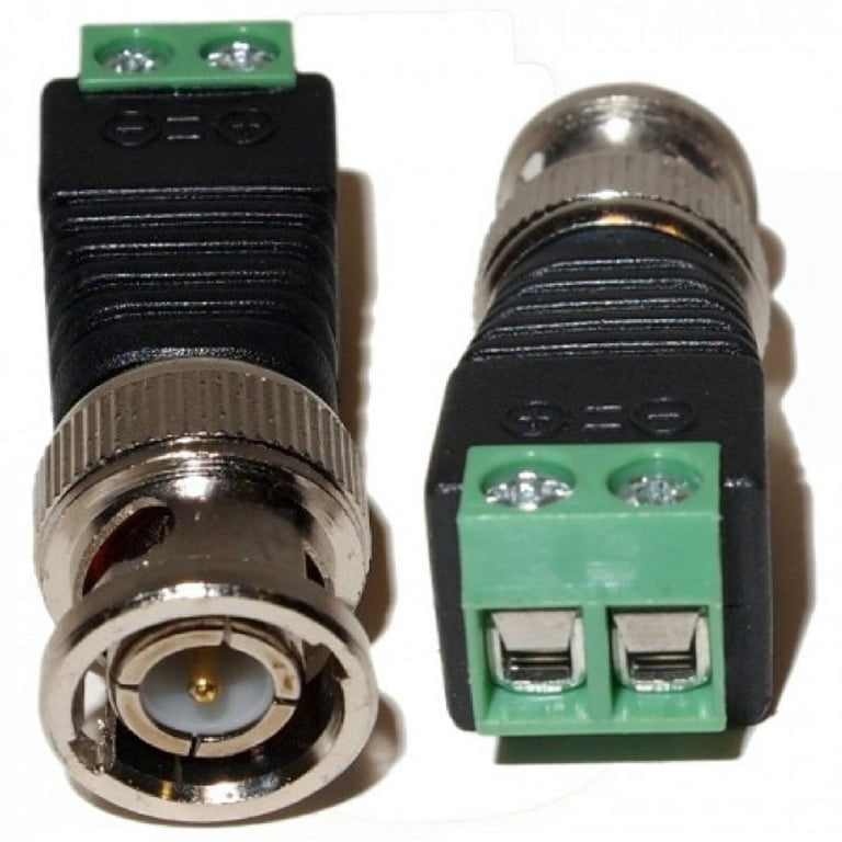 10 Pack BNC Male Coaxial Balun Connector to Screw Terminals Use
