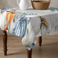 thumbnail image 4 of Blue Pumpkin Table Cloth Waterproof Tablecloths, Orange White Thanksgiving Autumn Eucalyptus Tablecloth Dining Table Cover for Kitchen Party Tabletop Outdoor, Square Tablecloth 54x54 Inch, 4 of 9