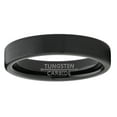 thumbnail image 3 of Metal Masters Men Women Basic Black Tungsten Wedding Ring 4mm Matte Finish pipe-cut Comfort-Fit 10, 3 of 6